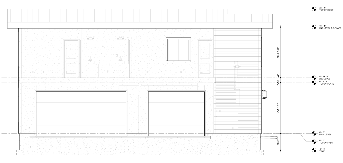 The Super Garage — elevation line drawing